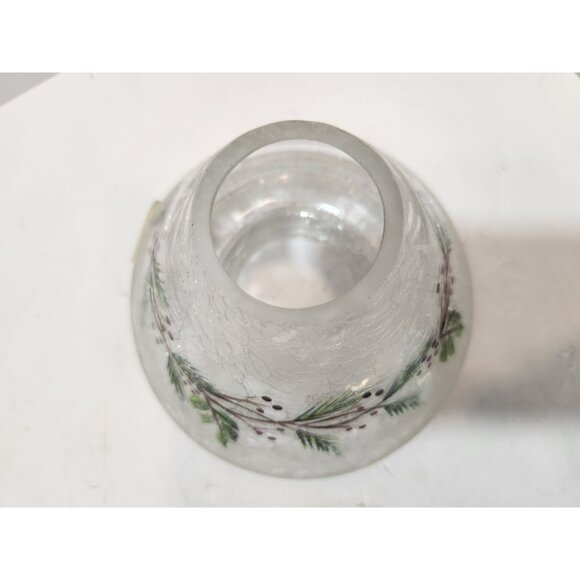 Yankee Candle Crackle Glass Frosted Pine Jar Shade Topper Winter Pine Cones - Picture 3 of 12